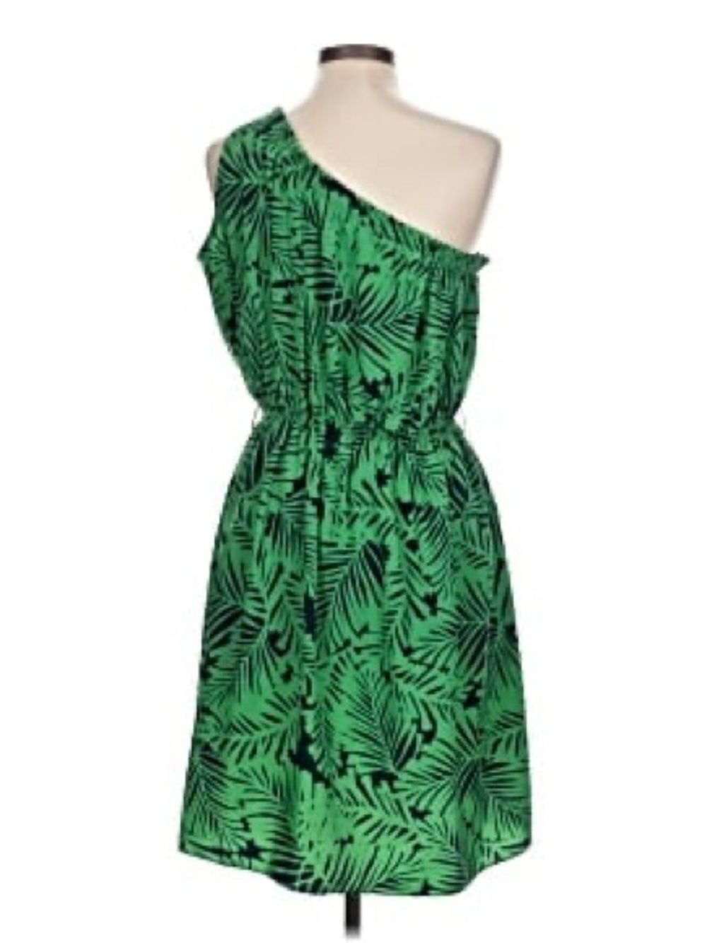 Banana Republic Teal and Navy Leaf Pattern Dress